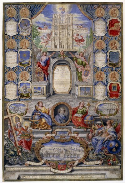 ナントの勅令の撤回の際のパリ教会の寓話、1685年（ベラムのガッシュ） 作： Pierre Paul Sevin